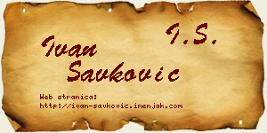 Ivan Savković vizit kartica